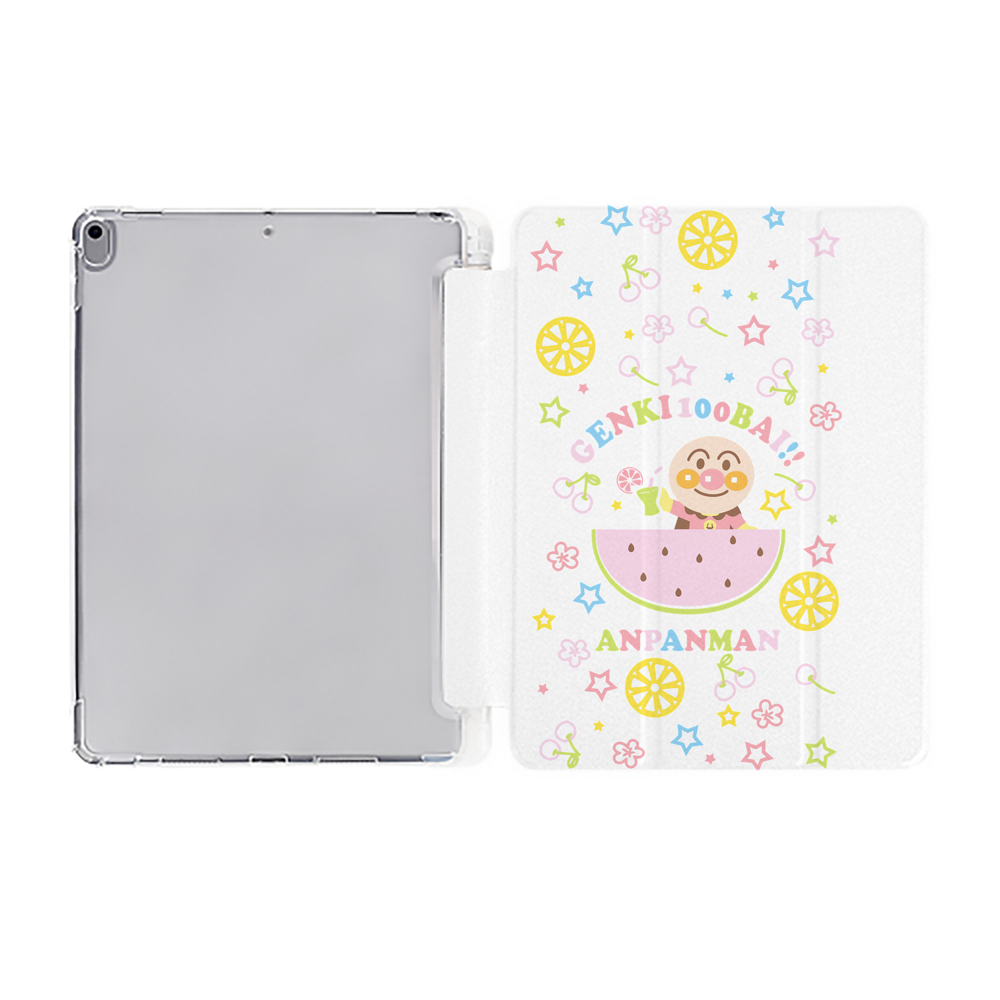 （画像用） アンパンマン Anpanman IPad ケース ペン収納付き 三つ折りスタンド PUレザー×シリコン 対応機種9.5/10.5/10.9インチ